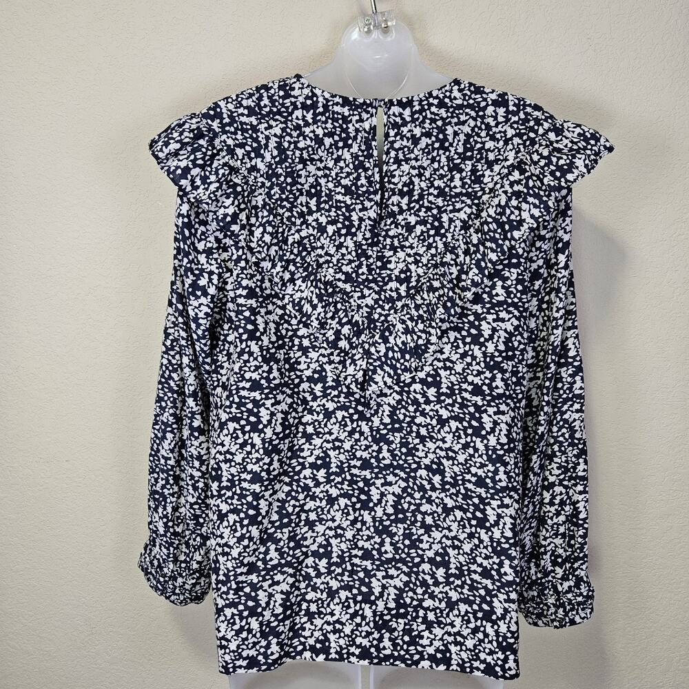 MIRTH Farrar Blouse L Blue Handmade Coastal Cowgirl Cotton Silk Prairie Luxury - Picture 5 of 16